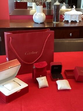 Cartier Watch & Ring Boxes, Jewelry Pillows, Bag